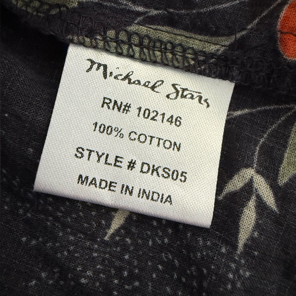 Michael Stars Dark Navy Floral 100% Cotton Blouse, Business Casual Work Top, XS - Picture 10 of 11